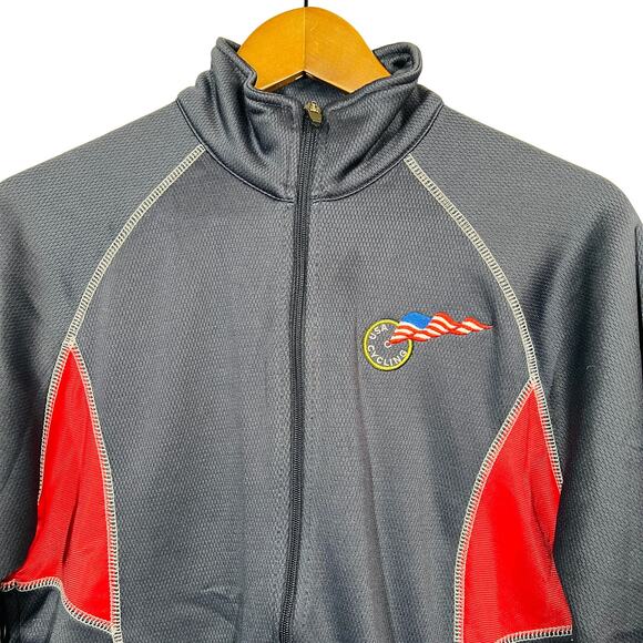 Holloway Sportswear Cycling Jacket USA Navy Blue Full Zip Long Sleeve - S - Picture 3 of 5